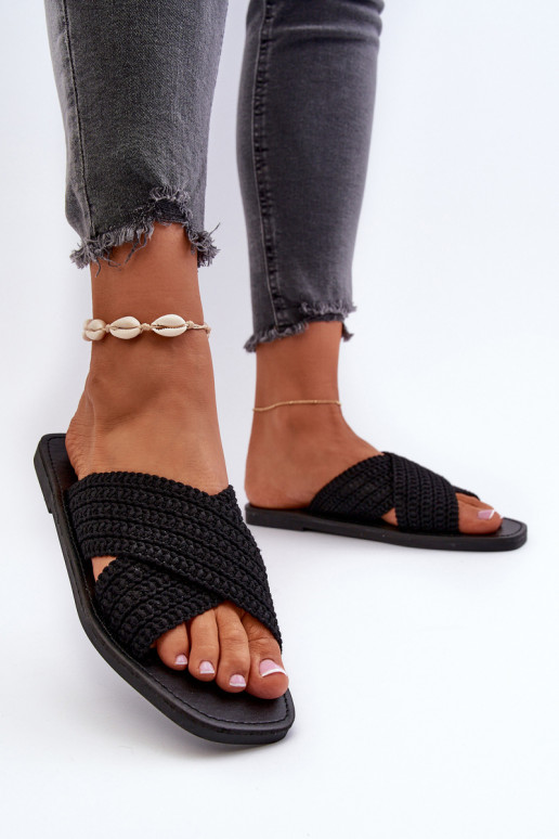 Women's Flat Sandals Big Star NN274077 Black