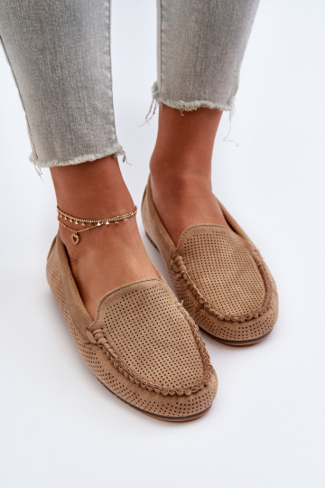 Women's Suede Moccasins Dark Beige Ranica 2