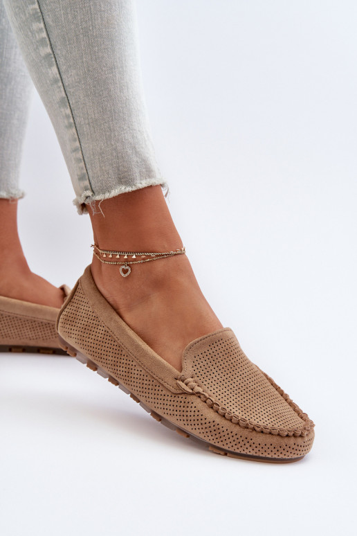 Women's Suede Moccasins Dark Beige Ranica