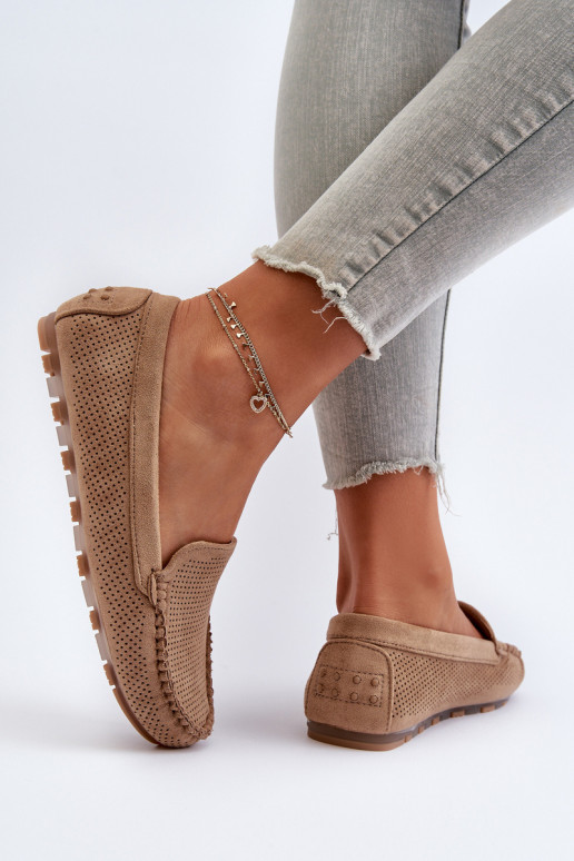 Women's Suede Moccasins Dark Beige Ranica