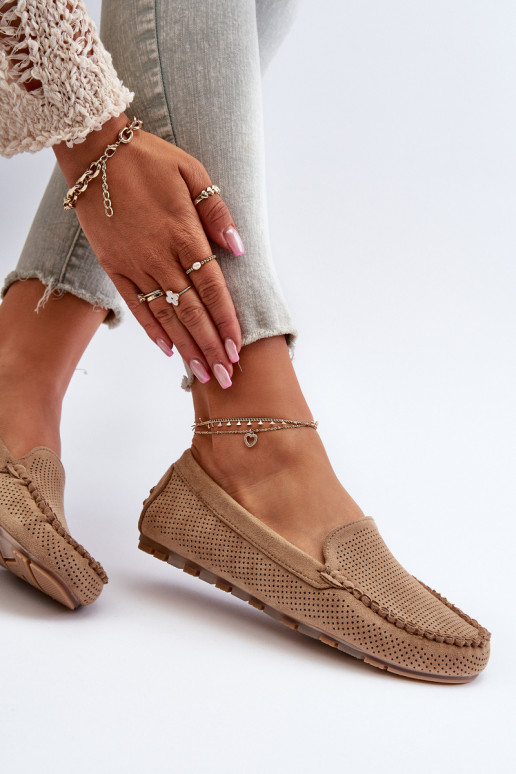 Women's Suede Moccasins Dark Beige Ranica