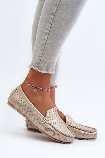 Women's Gold Loafers Ranica 2