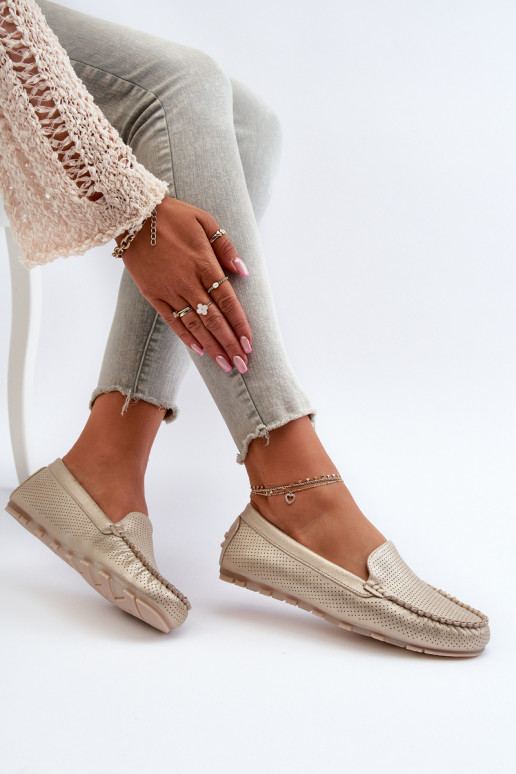 Women's Gold Loafers Ranica Women's Gold Loafers Ranica