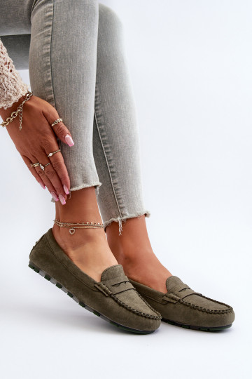 Women's Suede Moccasins Dark Beige Ranica 2
