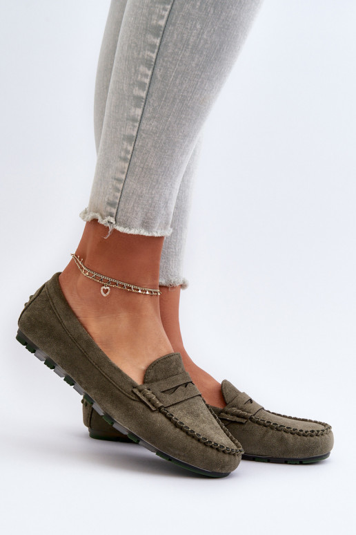 Women's Suede Moccasins Dark Beige Ranica