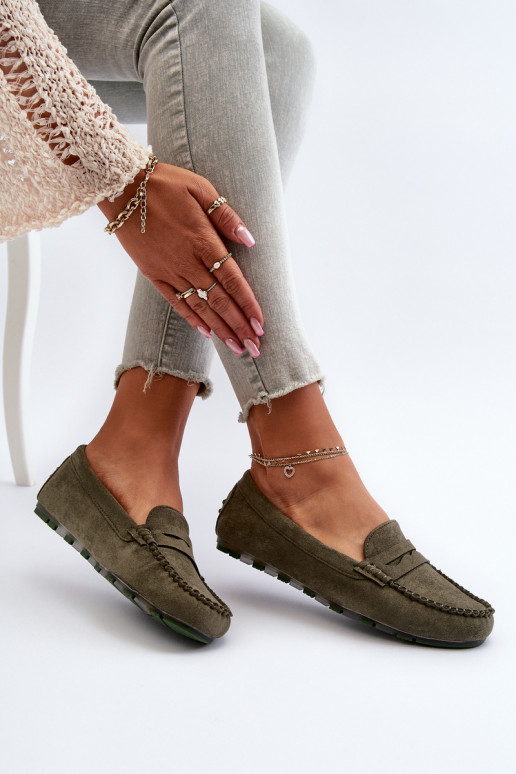 Women's Suede Moccasins Dark Beige Ranica