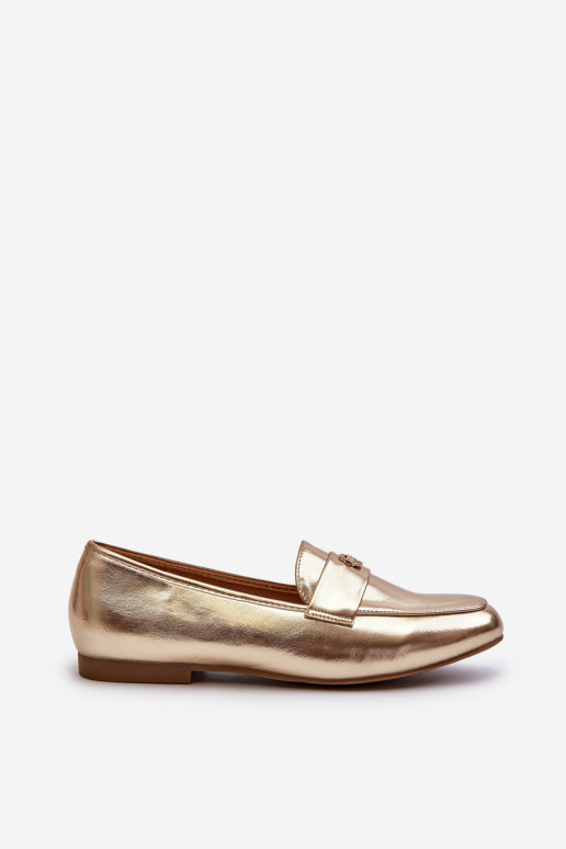 Women's Flat Heel Loafers Gold Sylvaine Women's Flat Heel Loafers Gold Sylvaine