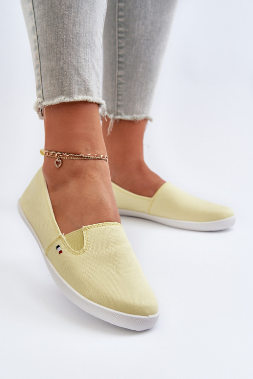 Tenisówki Trampki Slip-On Damskie Żółte Adrancia