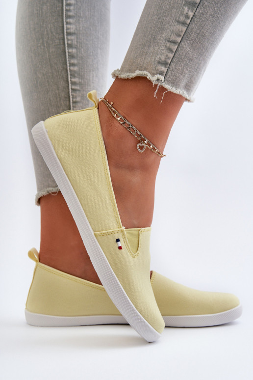 Tenisówki Trampki Slip-On Damskie Żółte Adrancia