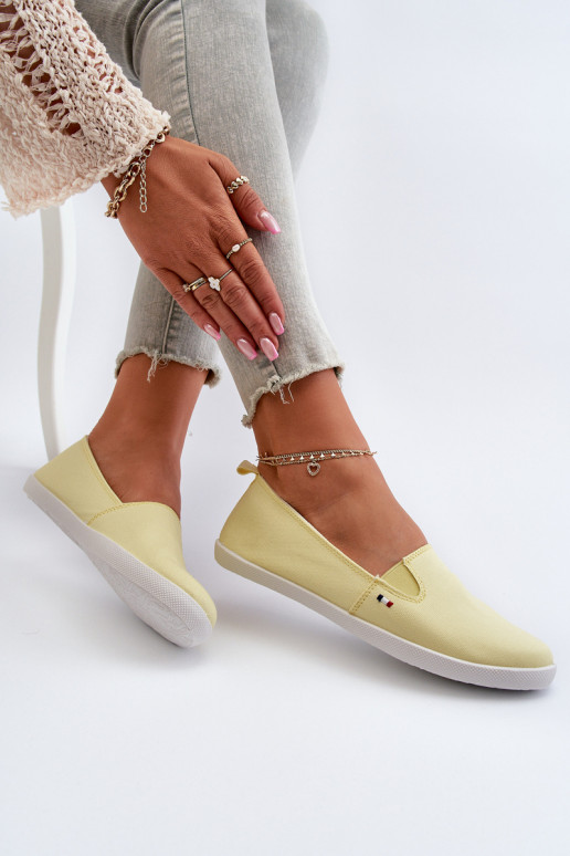 Tenisówki Trampki Slip-On Damskie Żółte Adrancia