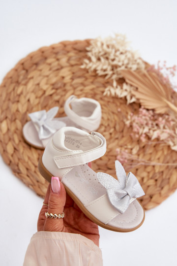 Children's Sandals With Bow Velcro Fastening White Wistala 2