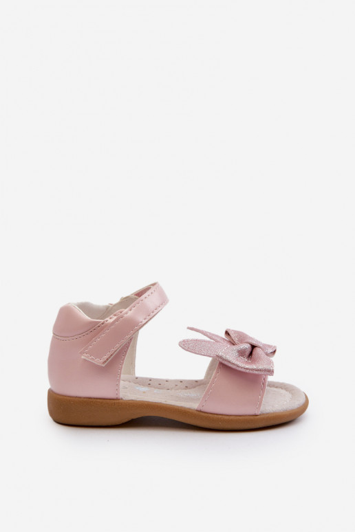 Children's Sandals with Bow Velcro Fastening Pink Wistala