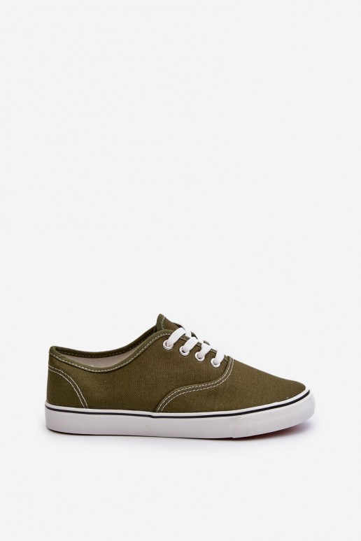 Women's Classic Dark Green Canvas Sneakers Olvali