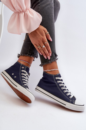 Navy Blue Women's Sneakers Socerio 2
