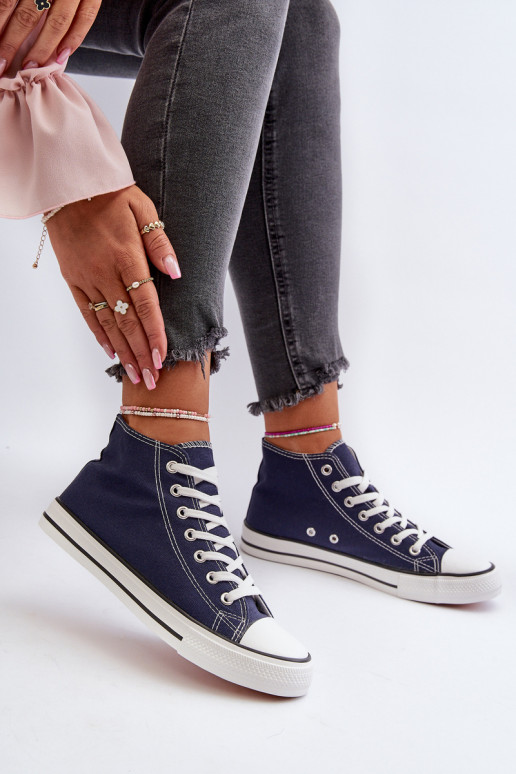 Navy Blue Women's Sneakers Socerio Navy Blue Women's Sneakers Socerio