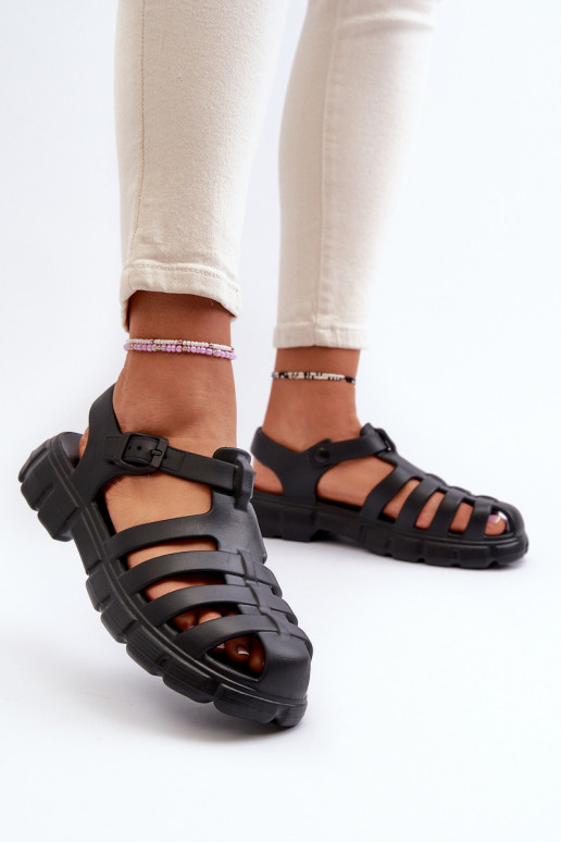 Women's Foam Sandals Roman Black Gasaria Women's Foam Sandals Roman Black Gasaria