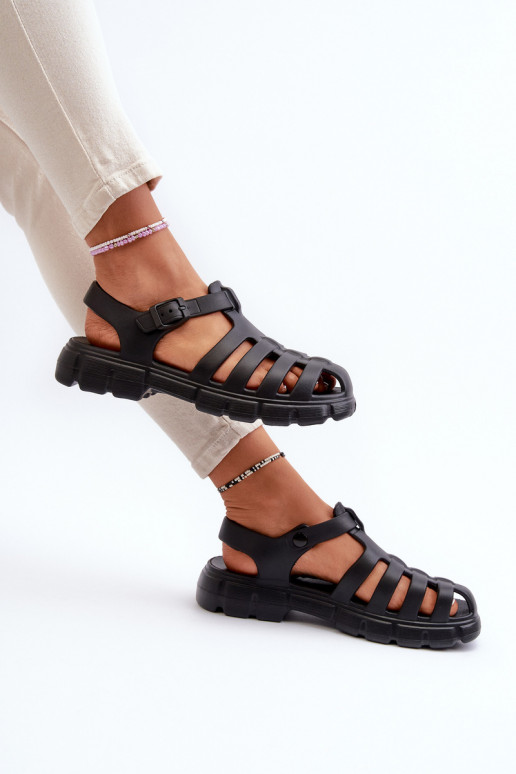Women's Foam Sandals Roman Black Gasaria Women's Foam Sandals Roman Black Gasaria