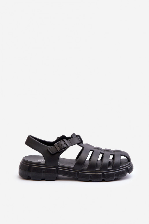 Women's Foam Sandals Roman Black Gasaria Women's Foam Sandals Roman Black Gasaria