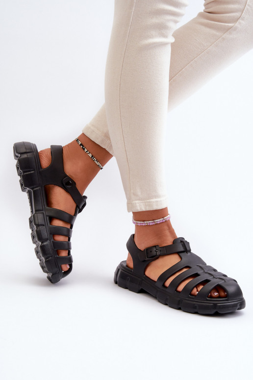 Women's Foam Sandals Roman Black Gasaria Women's Foam Sandals Roman Black Gasaria