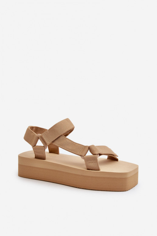 Women's Platform Sandals in Beige Edireda