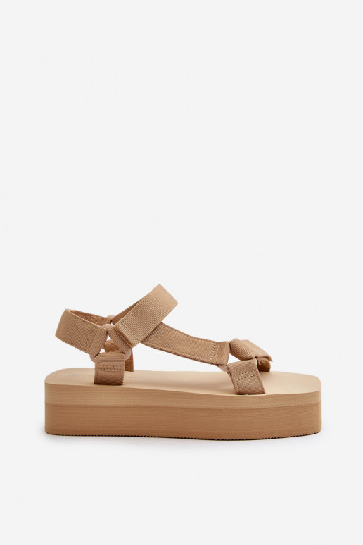 Women's Platform Sandals in Beige Edireda