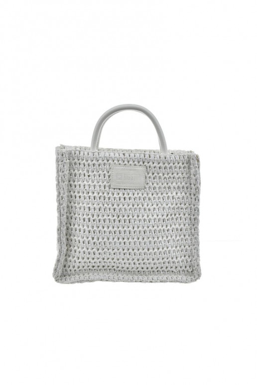 Bag With Braiding Big Star NN574115 White Bag With Braiding Big Star NN574115 White