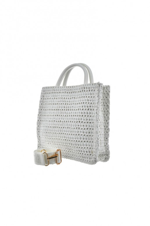 Bag With Braiding Big Star NN574115 White Bag With Braiding Big Star NN574115 White