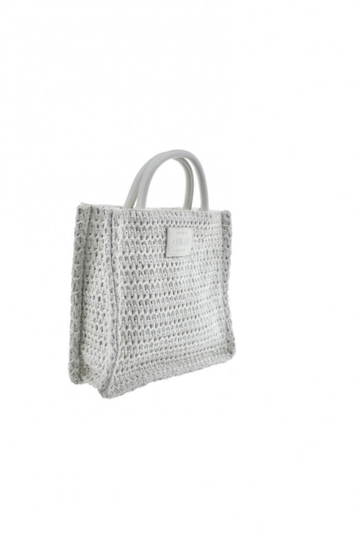 Bag With Braiding Big Star NN574115 White Bag With Braiding Big Star NN574115 White