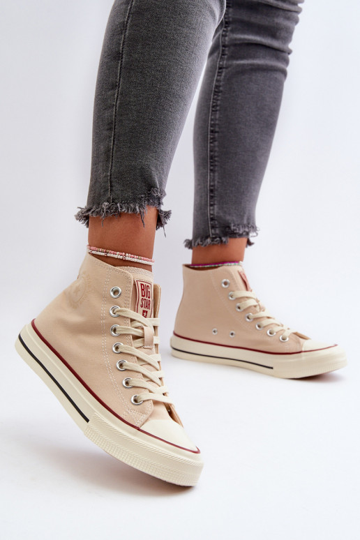 Women's High Top Sneakers Big Star NN274278 Beige Women's High Top Sneakers Big Star NN274278 Beige