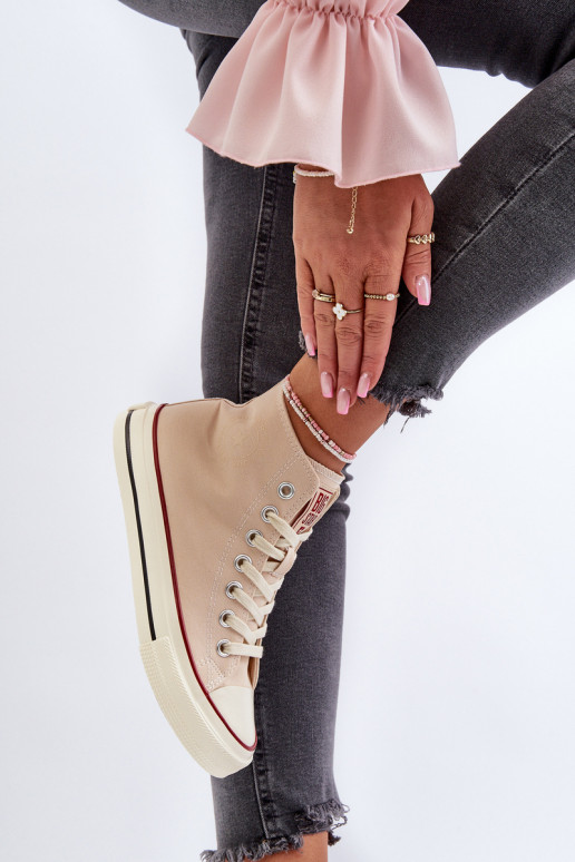 Women's High Top Sneakers Big Star NN274278 Beige Women's High Top Sneakers Big Star NN274278 Beige