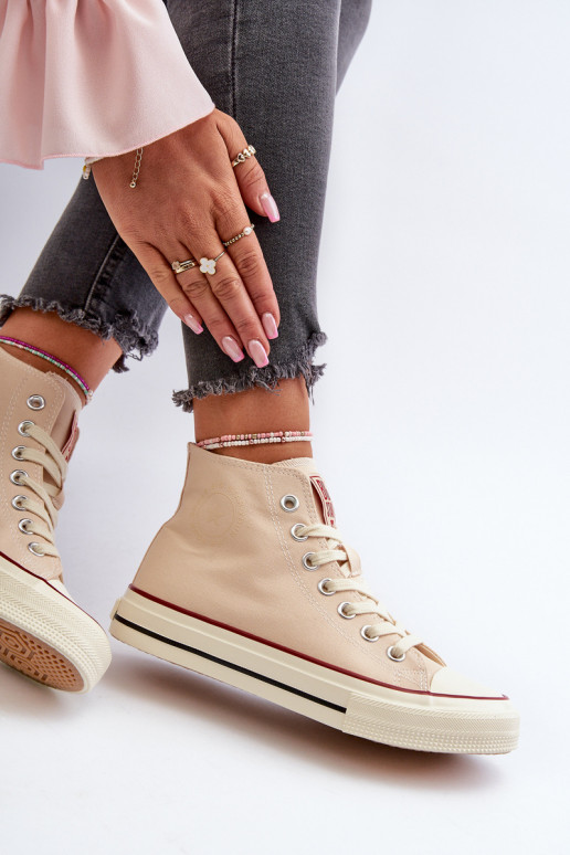 Women's High Top Sneakers Big Star NN274278 Beige Women's High Top Sneakers Big Star NN274278 Beige