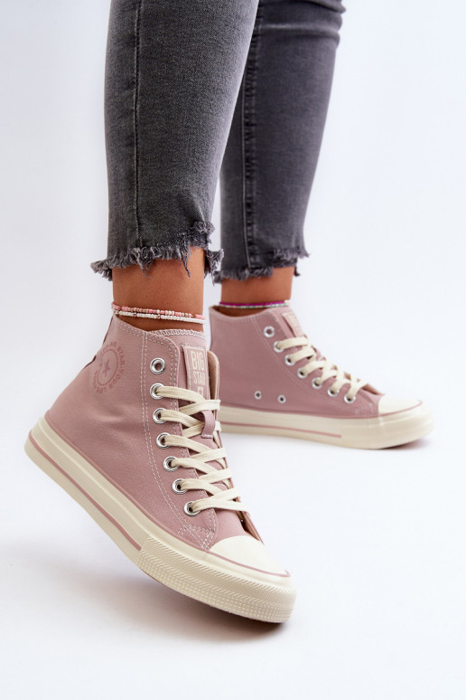 Women's High-Top Sneakers Big Star NN274277 Pink Women's High-Top Sneakers Big Star NN274277 Pink