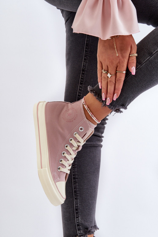 Women's High-Top Sneakers Big Star NN274277 Pink Women's High-Top Sneakers Big Star NN274277 Pink