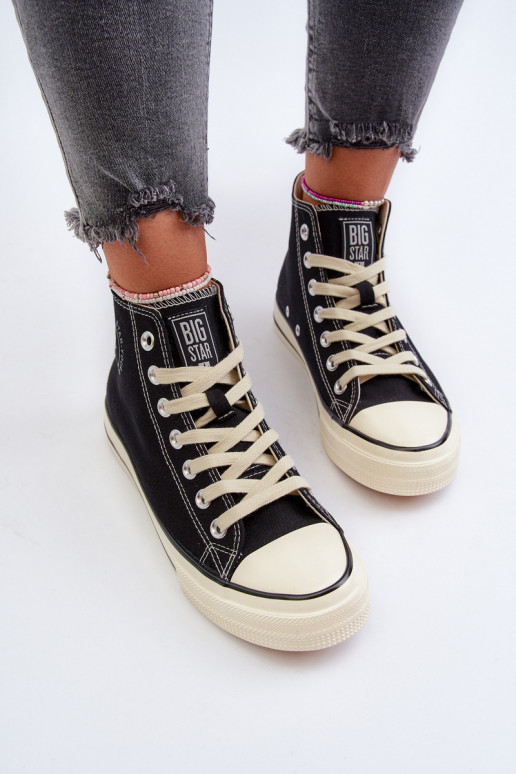 Trampki Damskie Wysokie Big Star NN274283 Czarne