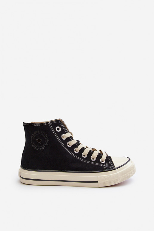 Trampki Damskie Wysokie Big Star NN274283 Czarne