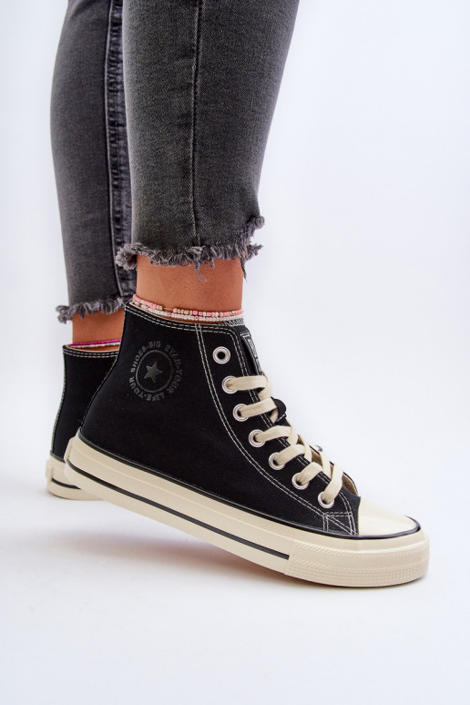 Trampki Damskie Wysokie Big Star NN274283 Czarne
