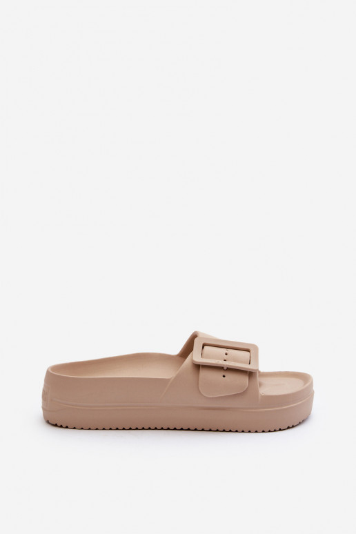 Women's Foam Platform Sandals with Buckle Big Star NN274A666 Beige