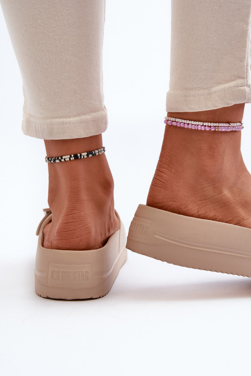 Women's Foam Platform Sandals with Buckle Big Star NN274A666 Beige