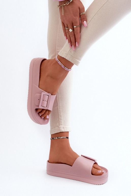 Women's Foam Platform Sandals with Buckle Big Star NN274A663 Pink