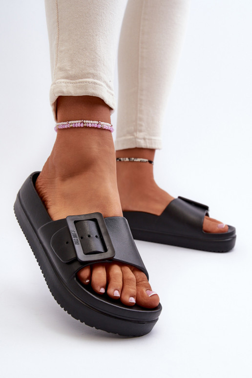 Women's Foam Platform Sandals with Buckle Big Star NN274A662 Black