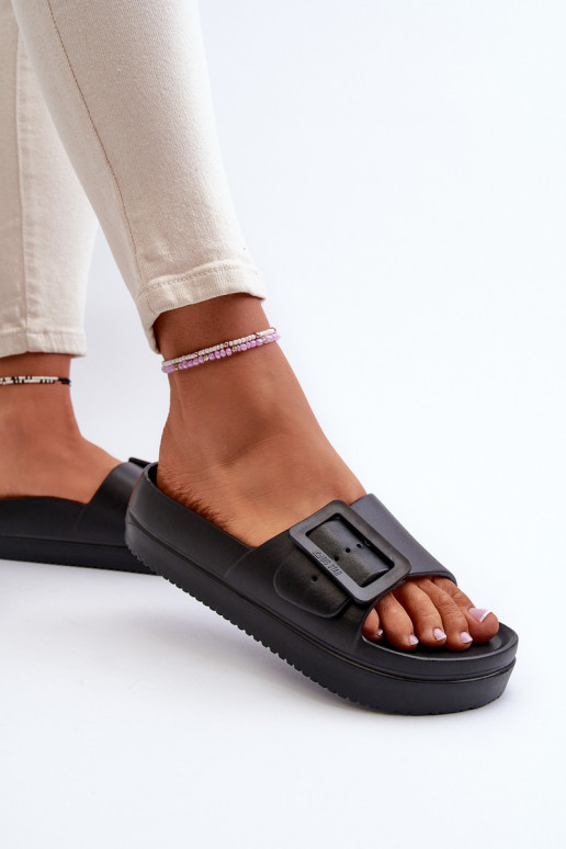 Women's Foam Platform Sandals with Buckle Big Star NN274A662 Black