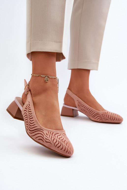 Pink Block Heel Court Shoes Gemifa Pink Block Heel Court Shoes Gemifa