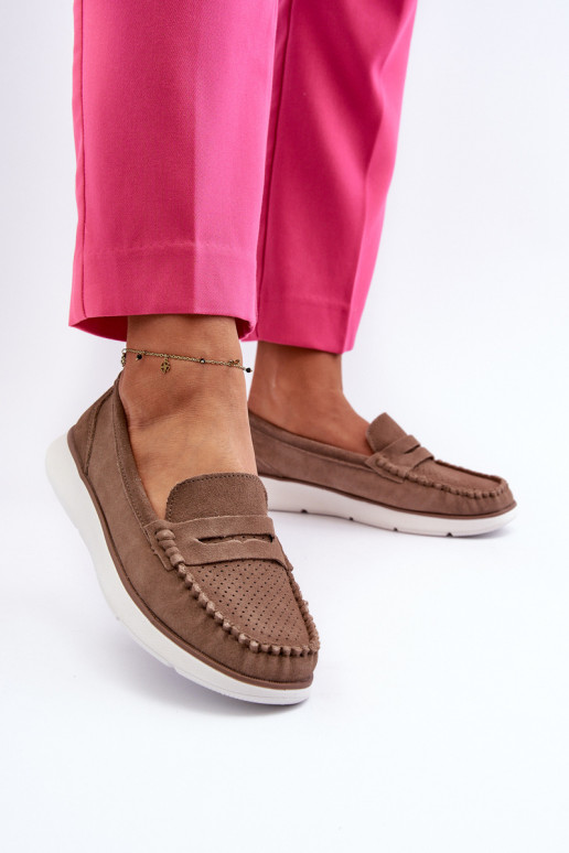 Brown Suede Platform Moccasins Sergio Leone SP012