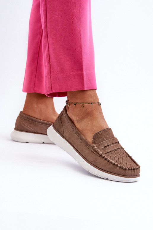 Brown Suede Platform Moccasins Sergio Leone SP012