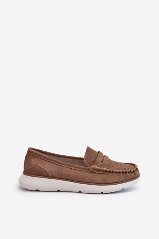 Brown Suede Platform Moccasins Sergio Leone SP012