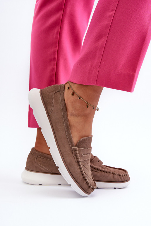 Brown Suede Platform Moccasins Sergio Leone SP012