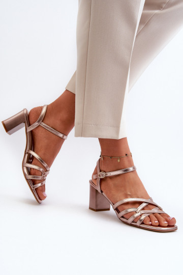 Women's Sandals with Heel Sergio Leone SK065 Gold 2