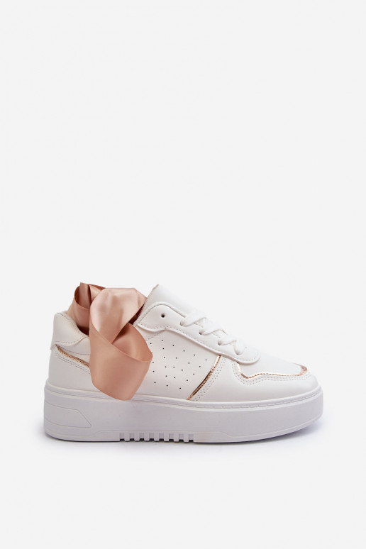 Damskie Sneakersy Na Platformie Białe Tessama