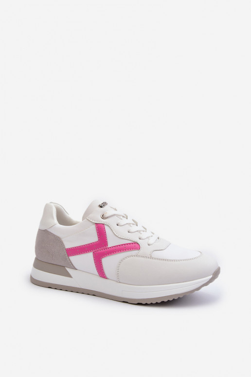 Sneakersy Damskie Na Platformie INBLU IN000362 Białe
