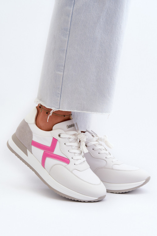 Sneakersy Damskie Na Platformie INBLU IN000362 Białe